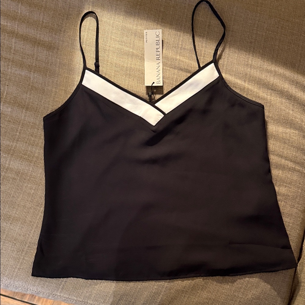 Banana Republic Black Camisole with White Trim